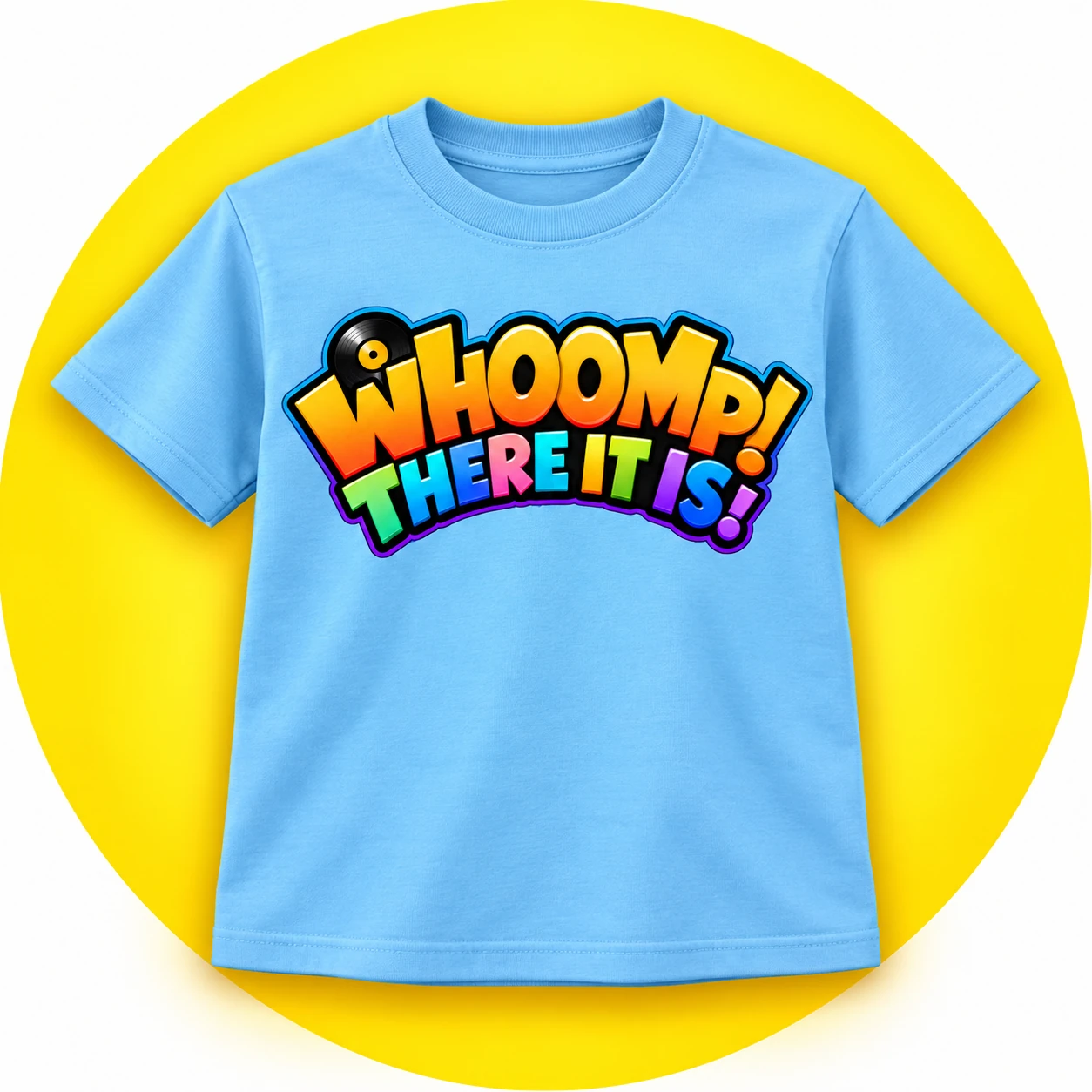 Concept image of a blue youth Whoomp! There It Is! T-shirt without the Animated Series subtitle